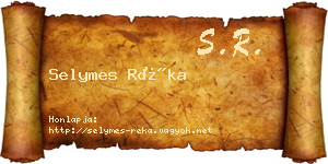 Selymes Réka névjegykártya